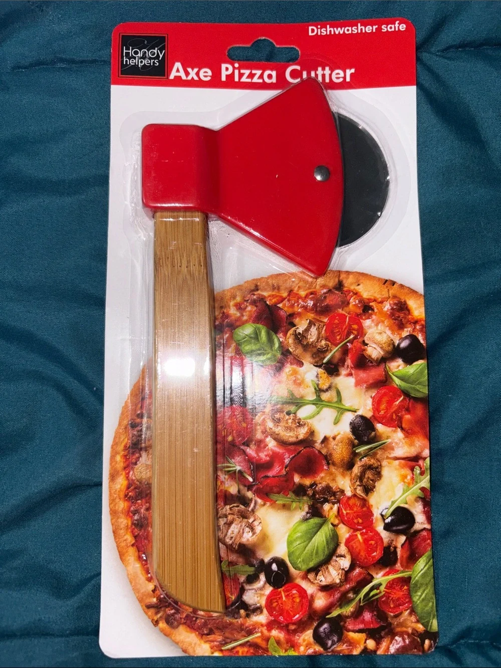 Red Axe Pizza Cutter - Ergonomic Handle Fire fighter / Lumberjack 🧑‍🚒 Gift